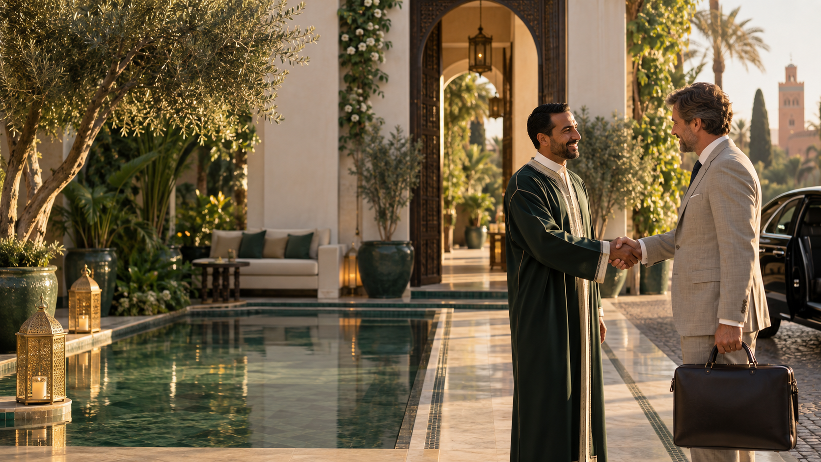 EXVAL host welcoming a business traveller in Marrakech